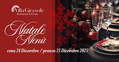 Il menù del 24 e 25 dicembre del ristorante Villa Girasole a Roma